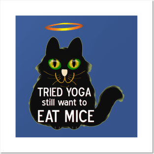 yoga cat humor design Posters and Art